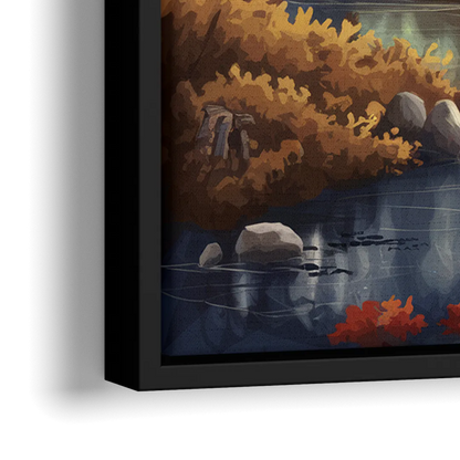 Gatlinburg Cabin in the Woods - Close-Up Black Frame Canvas