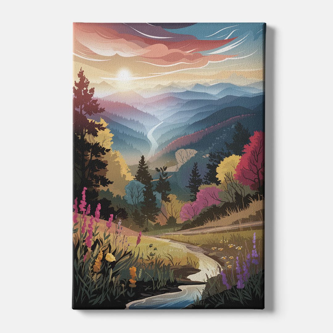 Asheville NC Scenic Overlook - Canvas Wall Art