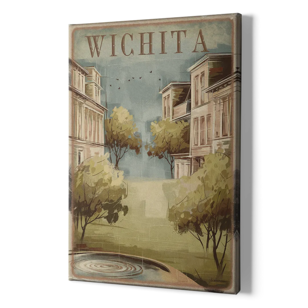 Wichita Vintage Aesthetic - Canvas Print Art Sides