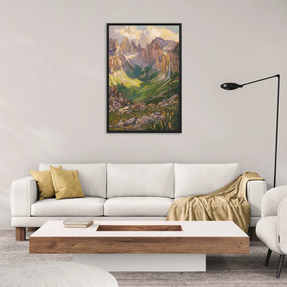 Telluride Rocky Mountain Peaks - Living Room Black Frame Canvas