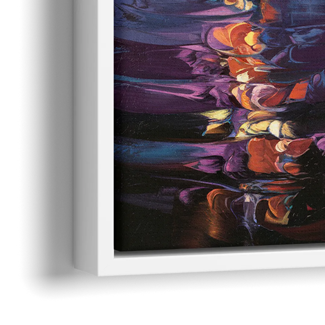 San Francisco City and Bay - Close-Up White Frame Canvas
