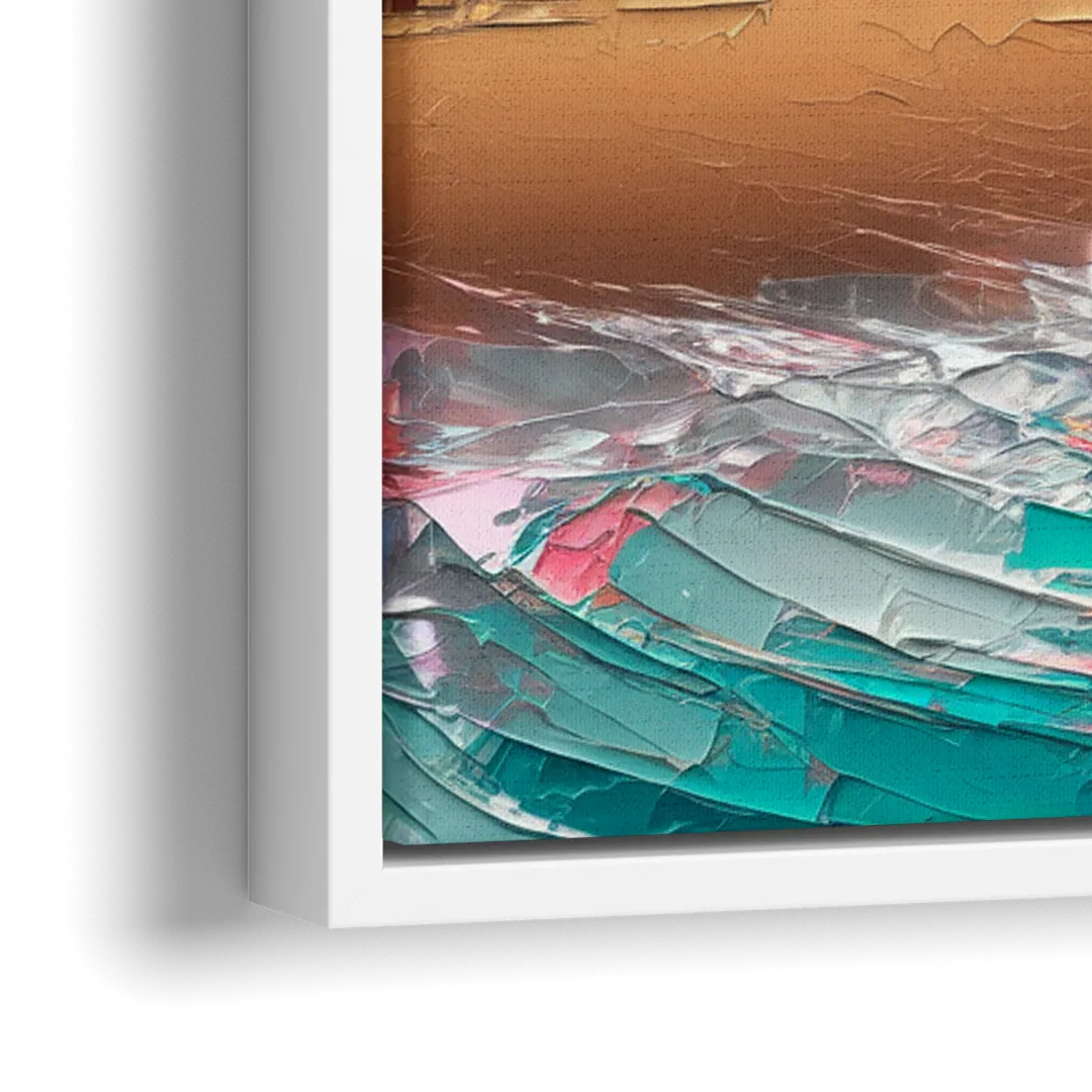 Miami South Beach Charm - Close-Up White Frame Canvas