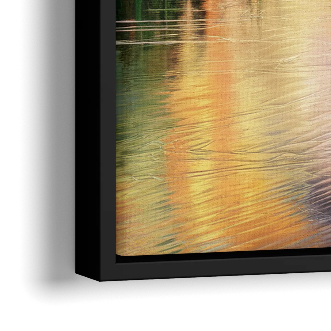 Spokane Scenic River - Close-Up Black Frame Canvas