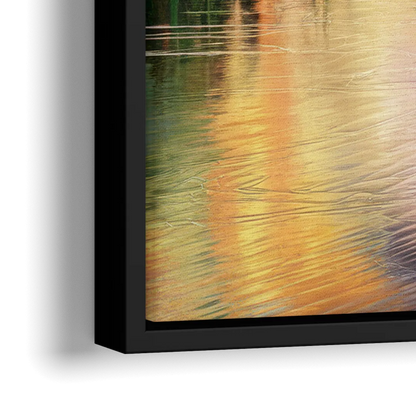 Spokane Scenic River - Close-Up Black Frame Canvas