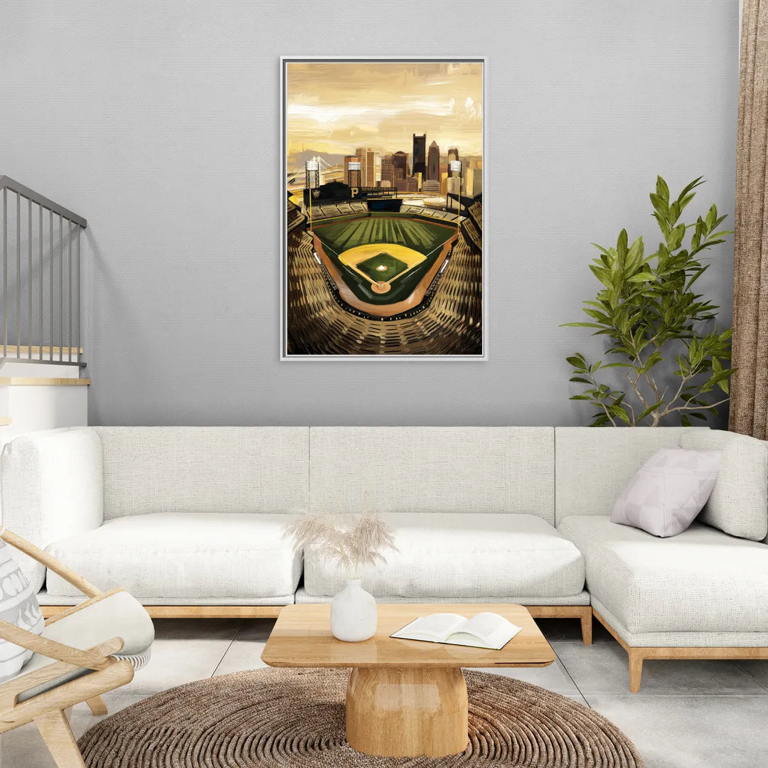 Pittsburgh Pirates Heritage - Living Room White Frame Canvas