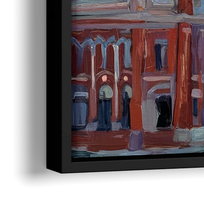 Kansas City Skyline at Sunset - Close-Up Black Frame Canvas