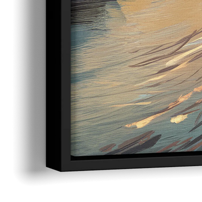 Little Rock Downtown Panorama - Close-Up Black Frame Canvas