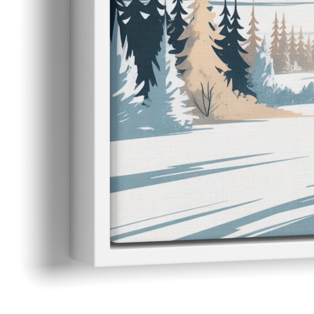 Whistler Winter Wonderland - Close-Up White Frame Canvas