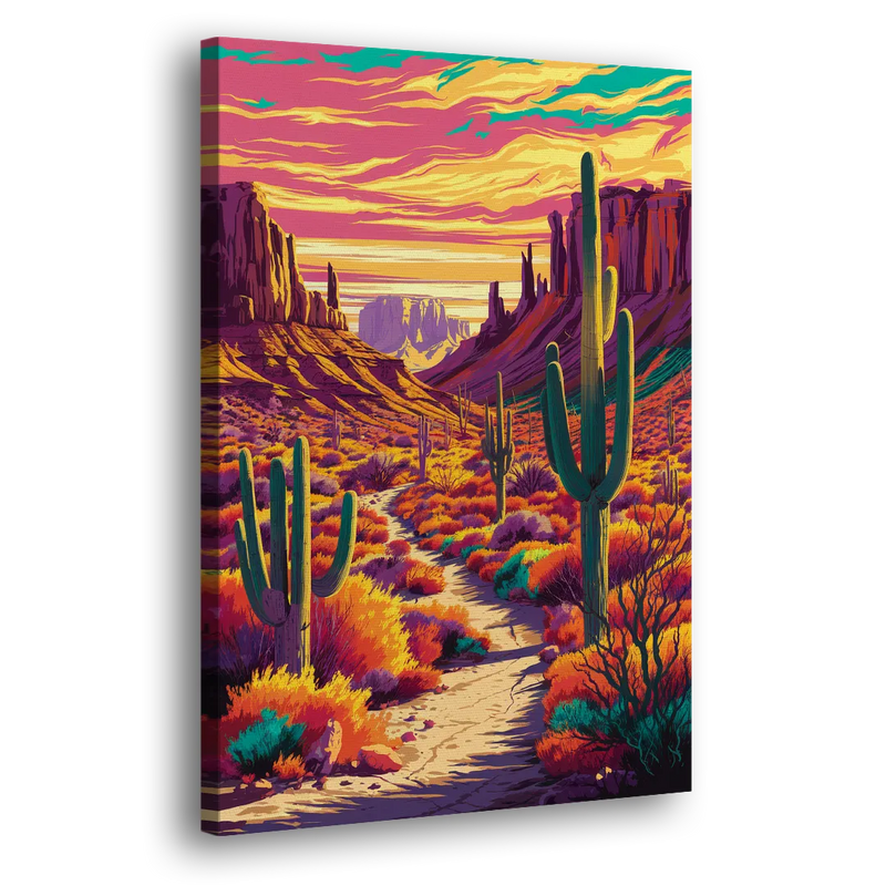 Bisbee Colorful Southwest Vibes - Canvas Print Art Sides