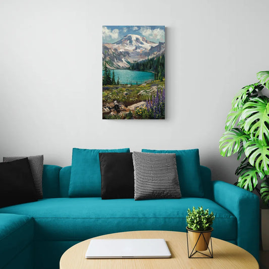 Washington State Mountain View - Canvas Wall Art Living Room