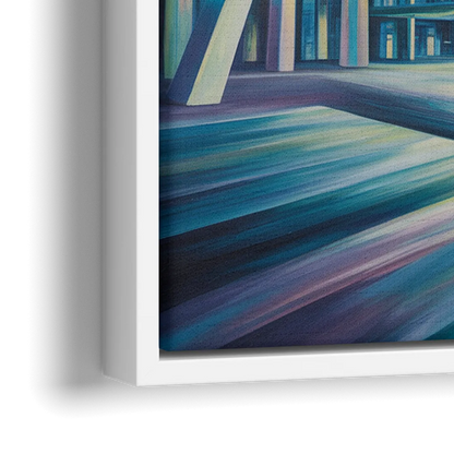Nathan Phillips Square Night Lights - Close-Up White Frame Canvas
