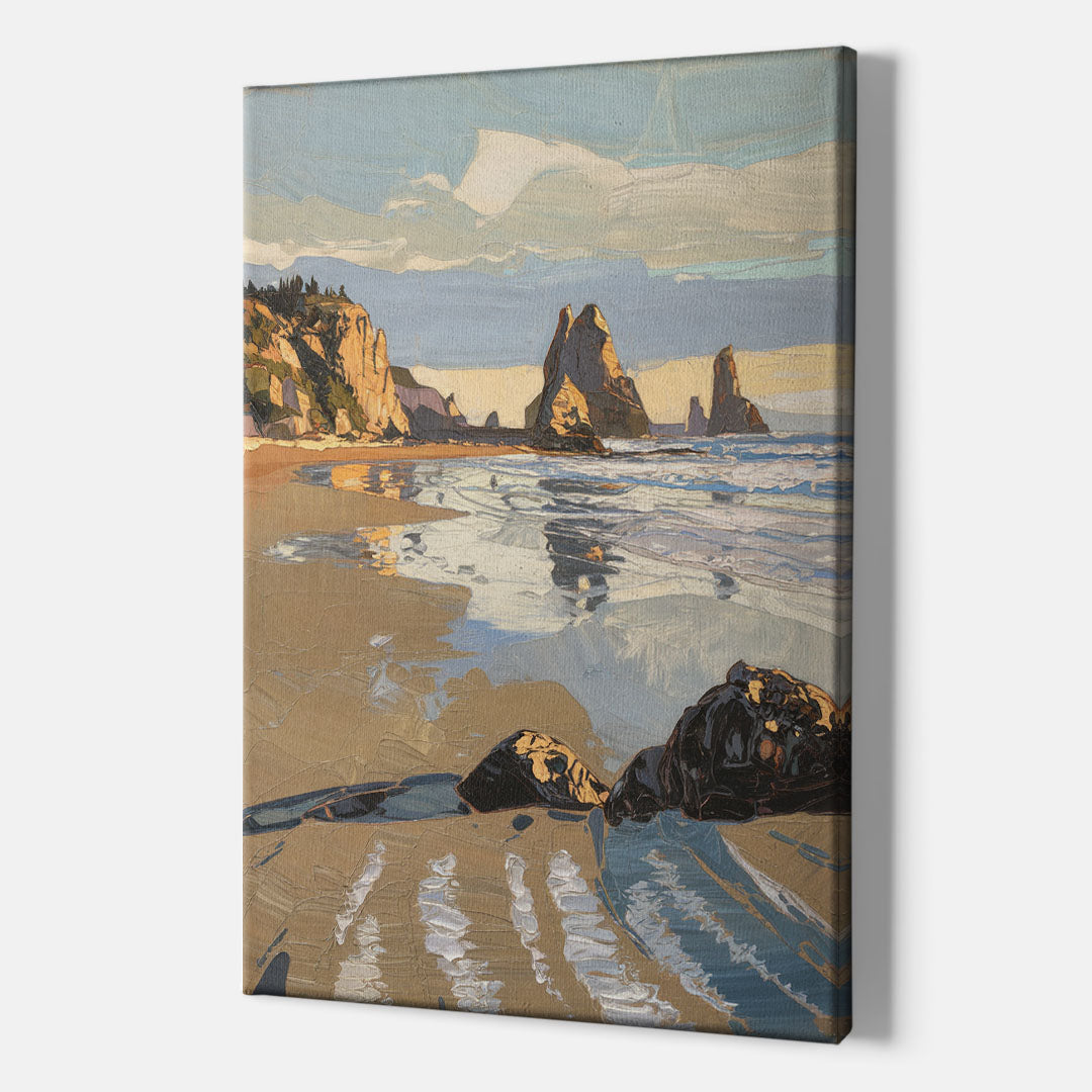 Bandon Oregon Shoreline - Canvas Wall Art Indoor