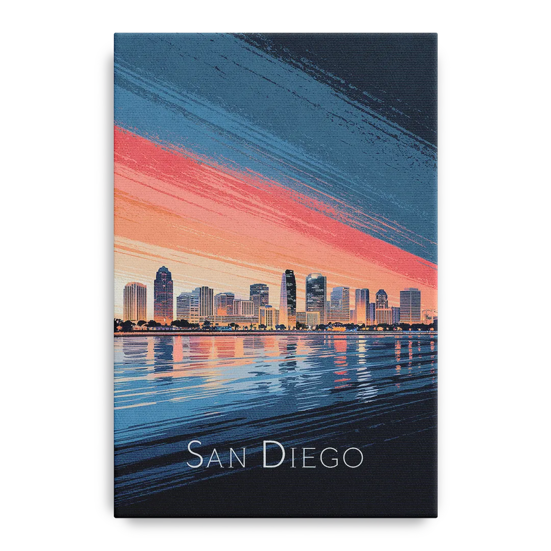 San Diego Urban Skyline - Canvas Wall Art