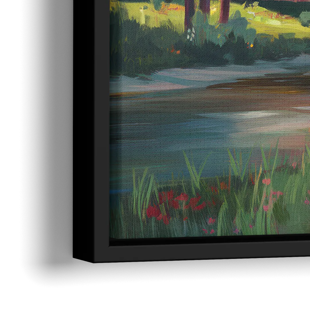 Ashland Covered Bridge - Close-Up Black Frame Canvas