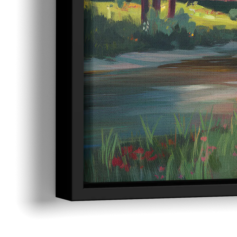 Ashland Covered Bridge - Close-Up Black Frame Canvas