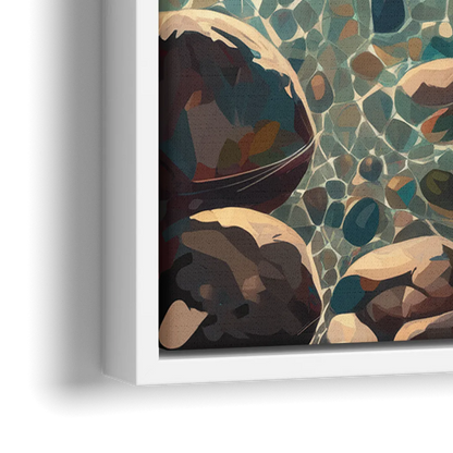 Lake Tahoe Crystal Waterscape - Close-Up White Frame Canvas