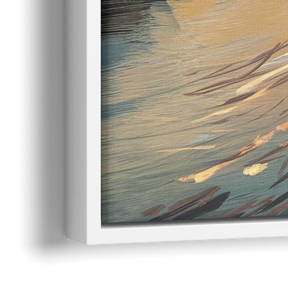 Little Rock Downtown Panorama - Close-Up White Frame Canvas