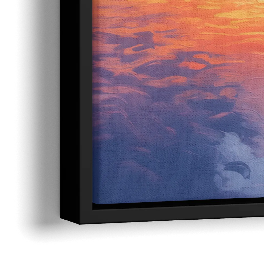 Vancouver Downtown Reflection - Close-Up Black Frame Canvas