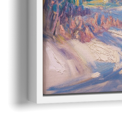 Whistler Snowy Peaks - Close-Up White Frame Canvas