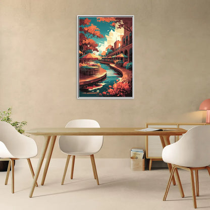 San Antonio Cultural Heritage - Living Room White Frame Canvas