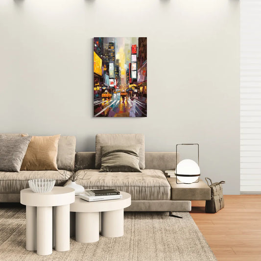 New York City Framed Street Photography Evening - Canvas Wall Art Living Room