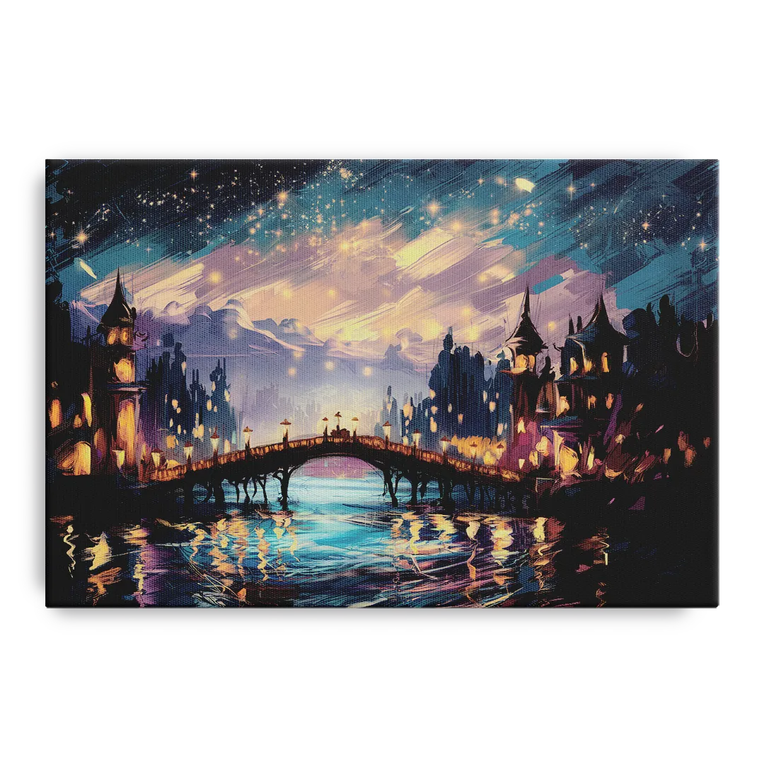 Mobile Nightscape Glow - Canvas Wall Art