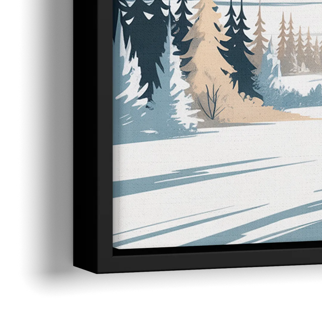 Whistler Winter Wonderland - Close-Up Black Frame Canvas