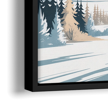 Whistler Winter Wonderland - Close-Up Black Frame Canvas