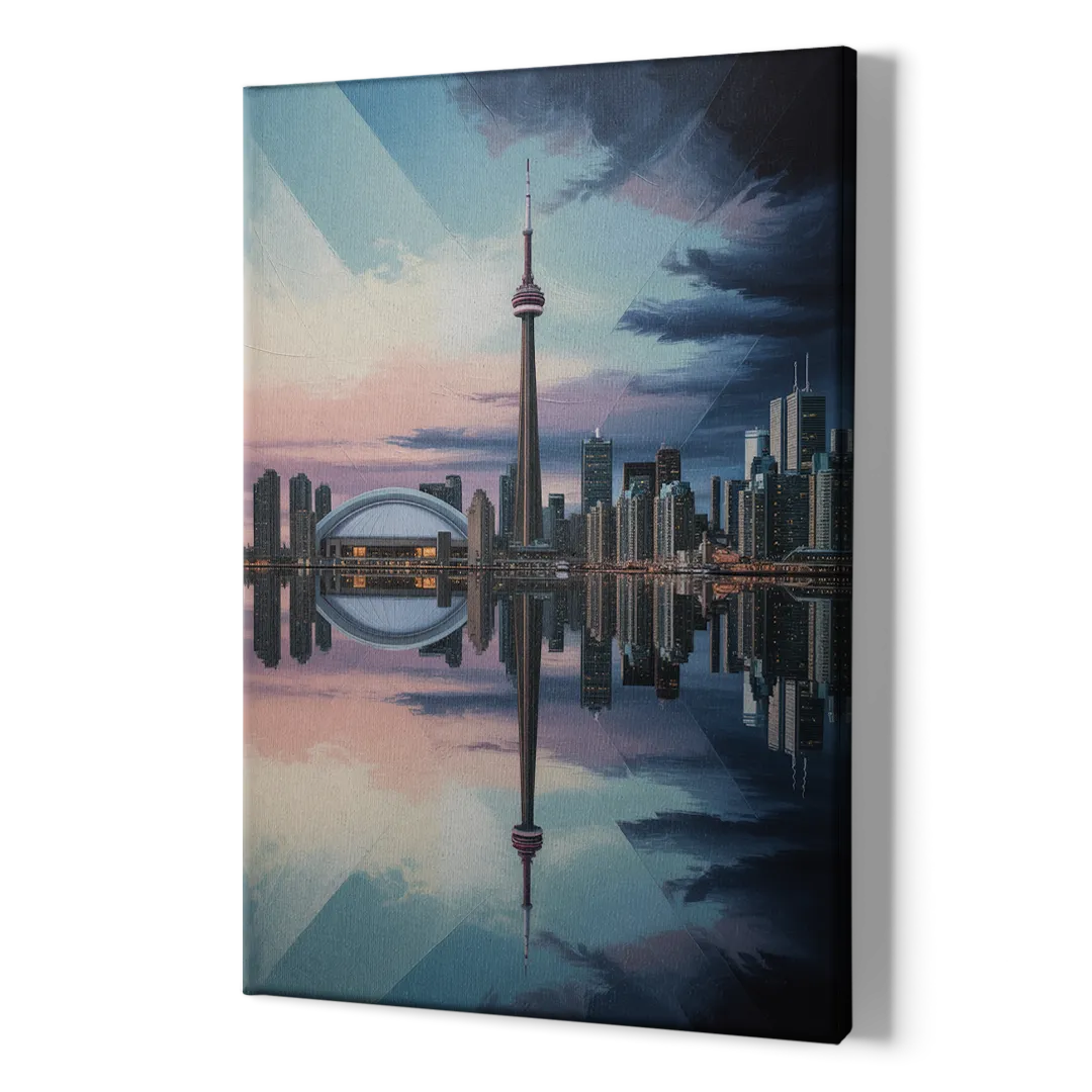 Toronto Cityscape Panorama - Canvas Print Art Sides
