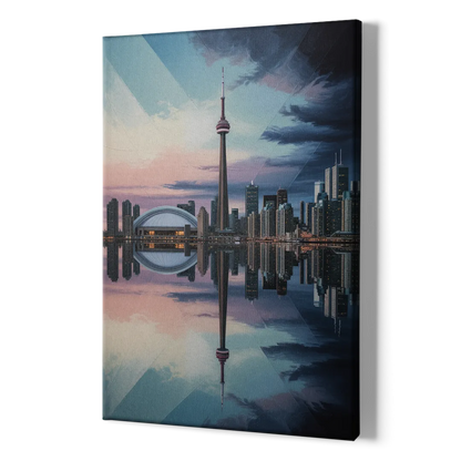 Toronto Cityscape Panorama - Canvas Print Art Sides