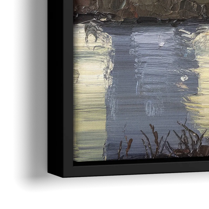 Buffalo Grain Silos at Dusk - Close-Up Black Frame Canvas
