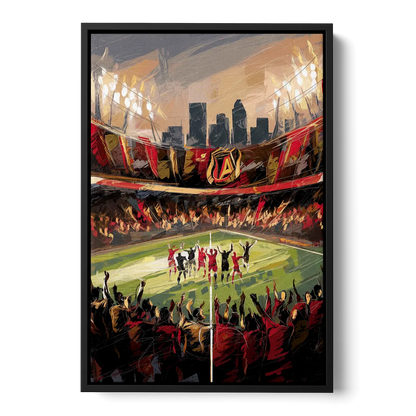 Atlanta United Team Celebration - Black Frame Canvas