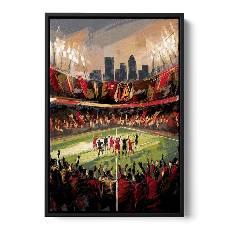 Atlanta United Team Celebration - Black Frame Canvas