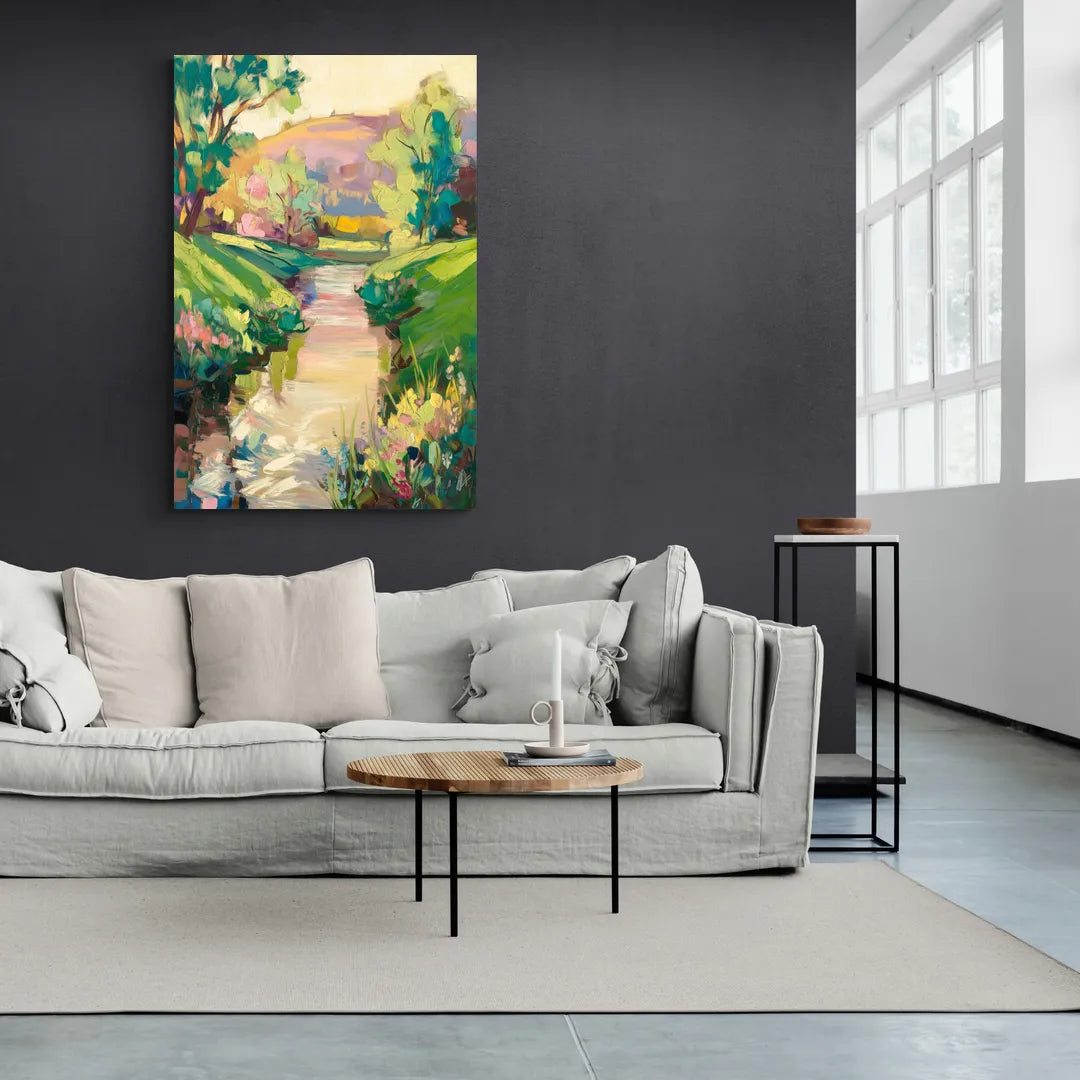 Augusta Serene Riverfront - Canvas Wall Art Living Room