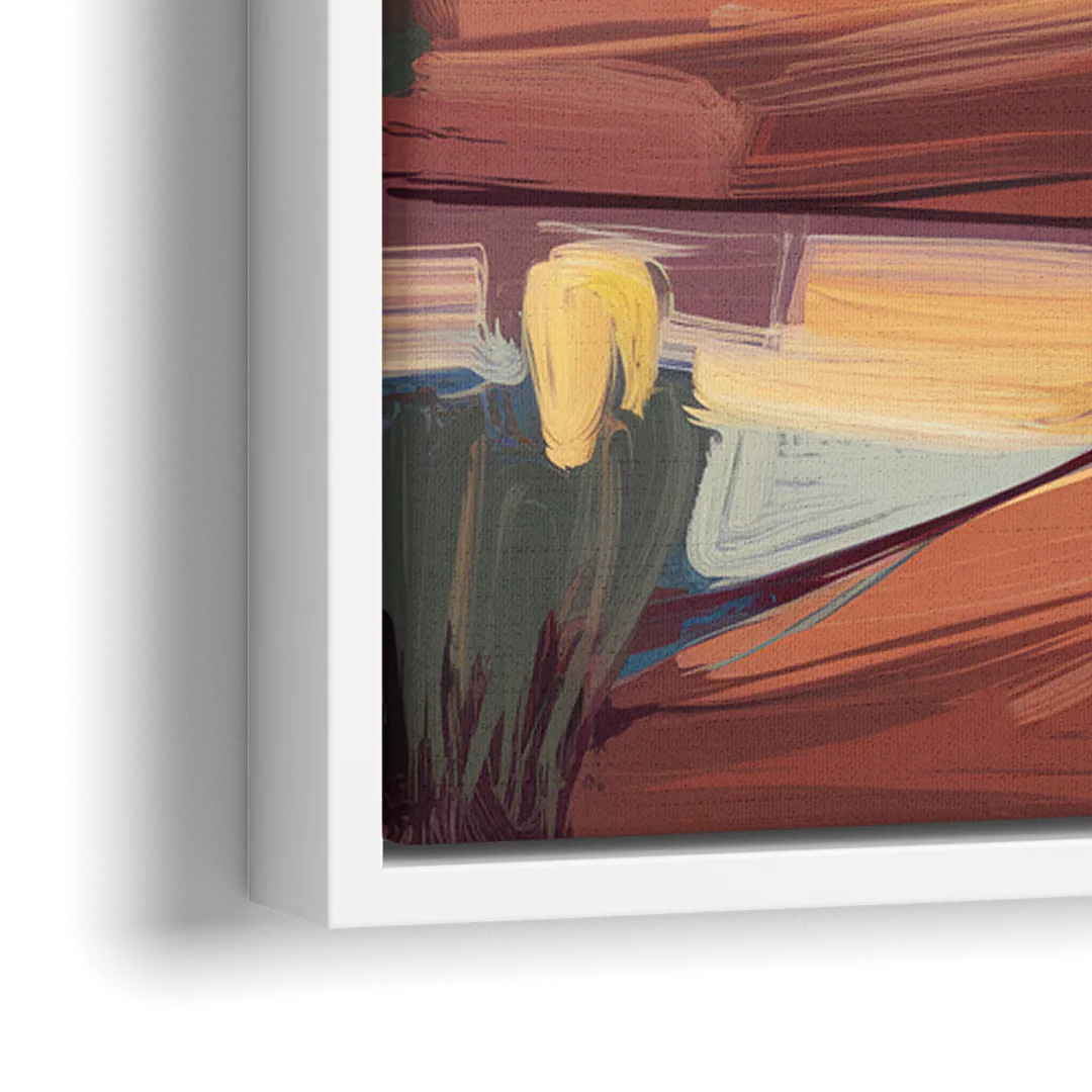 Sedona Red Rock Sunset - Close-Up White Frame Canvas