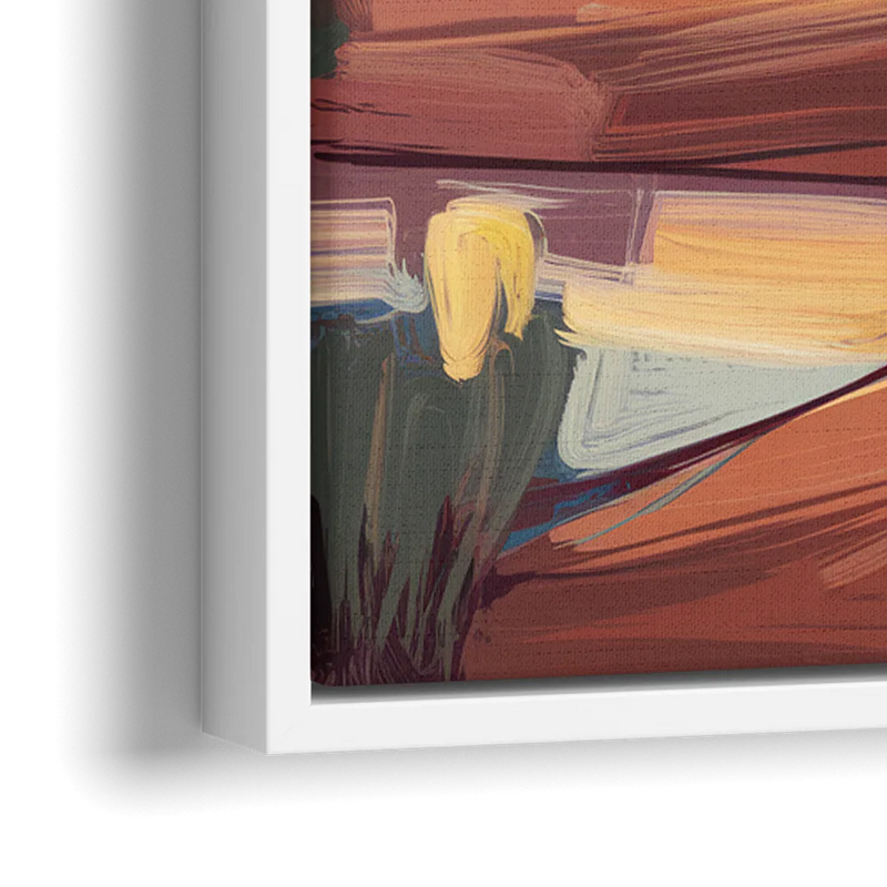 Sedona Red Rock Sunset - Close-Up White Frame Canvas
