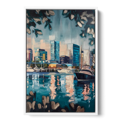 Baltimore Scenic Harbor Views - White Frame Canvas