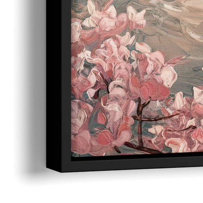 Washington DC Cherry Blossoms - Close-Up Black Frame Canvas