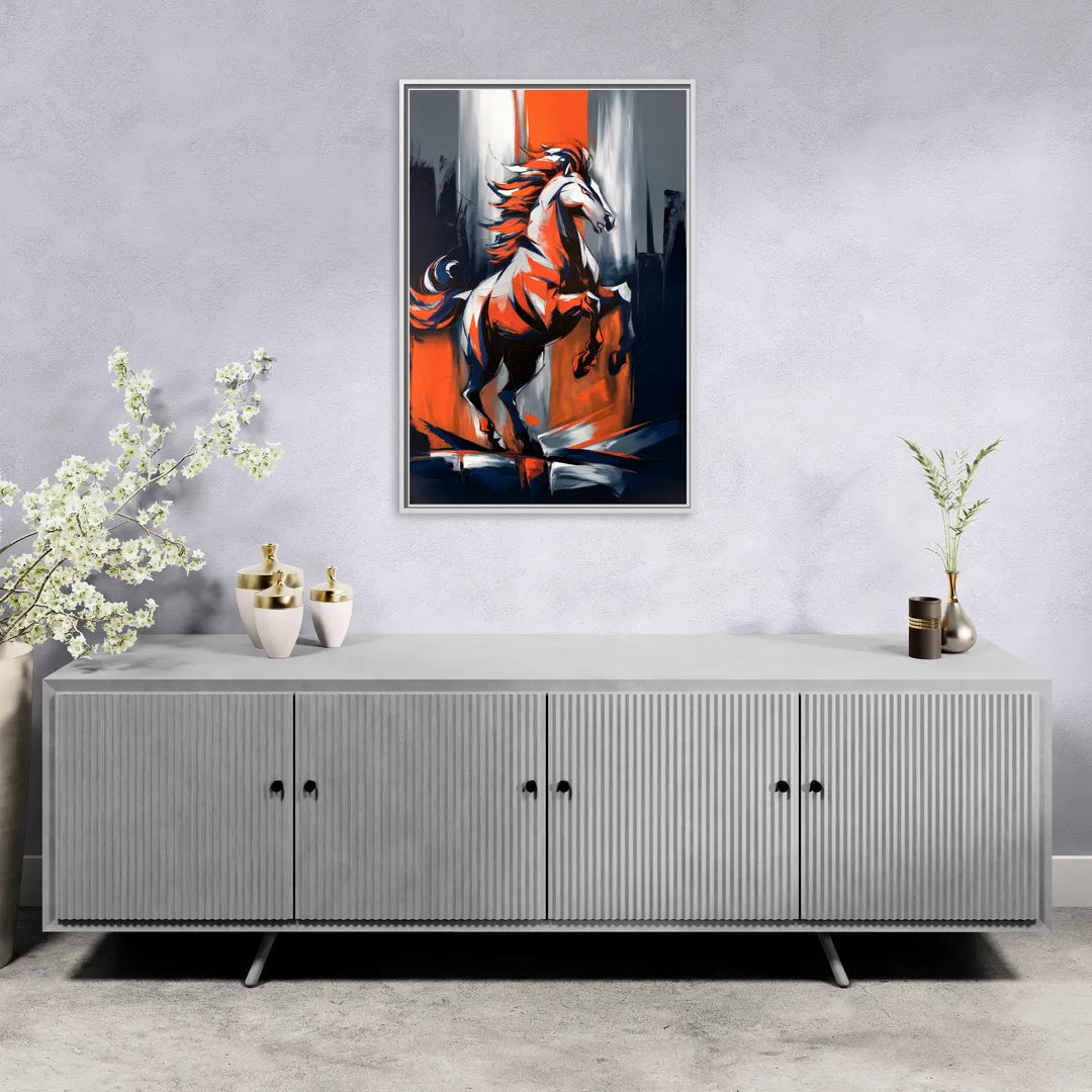 Denver Broncos Legacy - Living Room White Frame Canvas