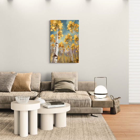 Aspen Tree Canopy - Canvas Wall Art Living Room