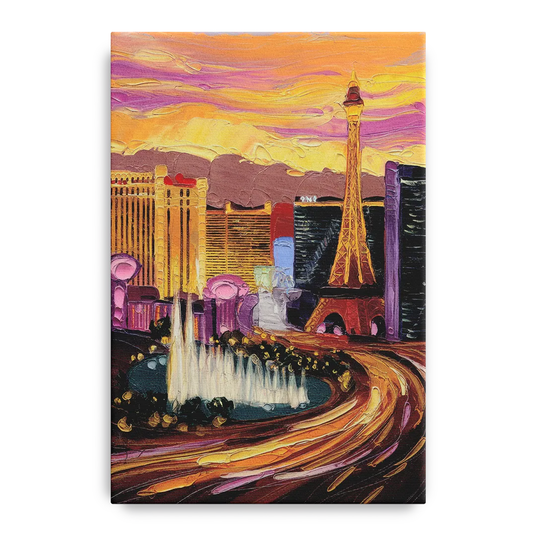 Las Vegas Skyline at Sunset - Canvas Wall Art