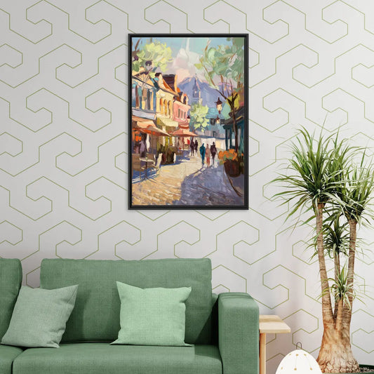 Glendale Downtown Charm - Living Room Black Frame Canvas