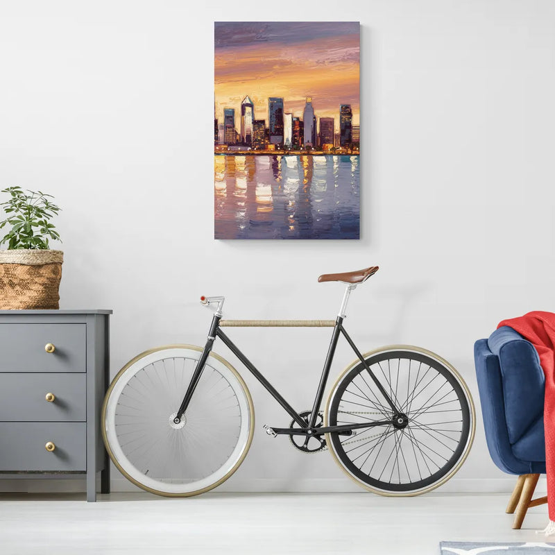 San Diego Downtown Skyline - Canvas Wall Art Living Room