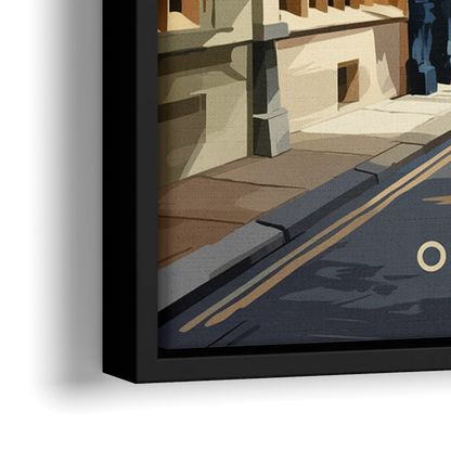 Oxford Historic Streets - Close-Up Black Frame Canvas