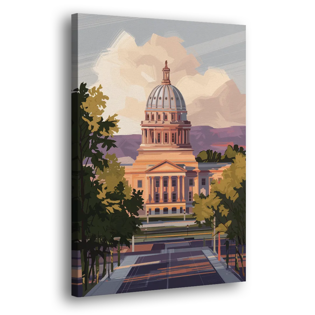 Boise Capitol Building View - Canvas Print Art Sides