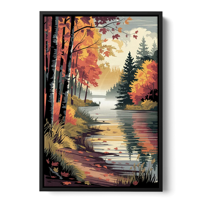 Ontario Autumn Colors - Black Frame Canvas