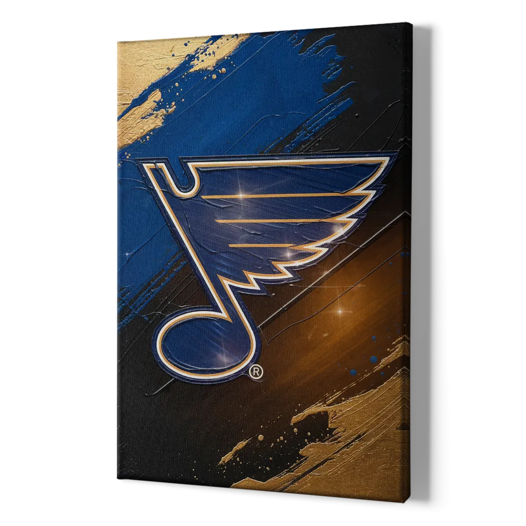 St. Louis Blues Hockey Theme - Canvas Print Art Sides