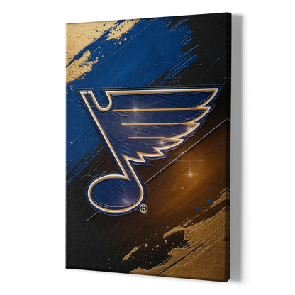 St. Louis Blues Hockey Theme - Canvas Print Art Sides