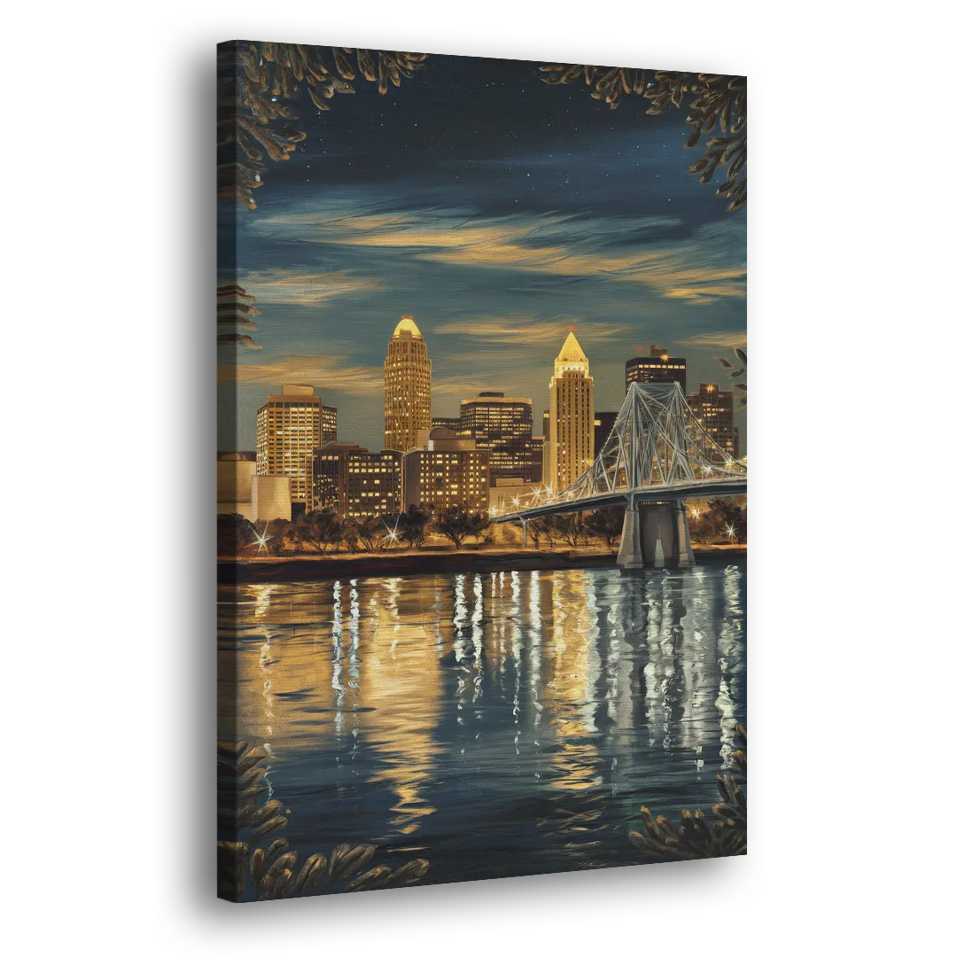 Louisville Downtown Skyline - Canvas Print Art Sides