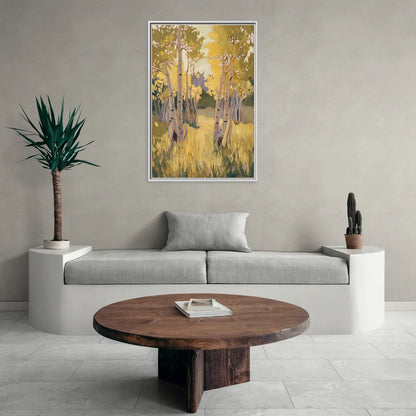 Aspen Tranquility - Living Room White Frame Canvas